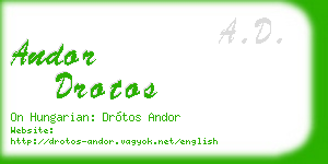 andor drotos business card