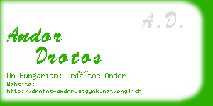 andor drotos business card